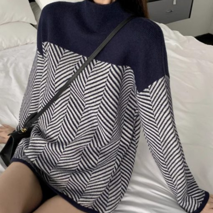 Serena | Elegancki sweter w geometryczne wzory