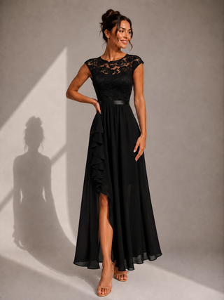 Justyna | Elegancka sukienka maxi z koronką