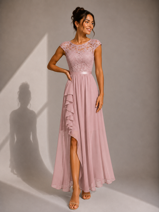 Justyna | Elegancka sukienka maxi z koronką